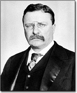 Portrait of Theodore Roosevelt in a suit and spectacles, reminiscent of the figures seen throughout Bischwind Villa history.